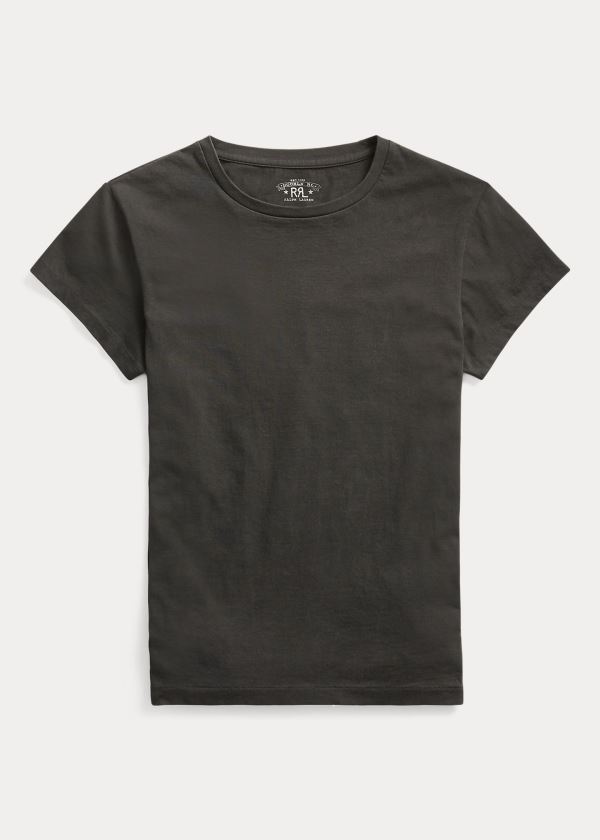 Ralph Lauren Bavlněné Jersey Crewneck T-Shirt Černé | 2x6YhyXR