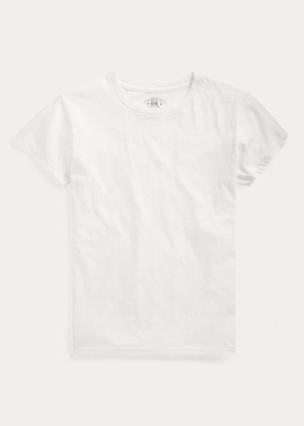 Ralph Lauren Bavlněné Jersey Crewneck T-Shirt Bílé | LIKtSeHs