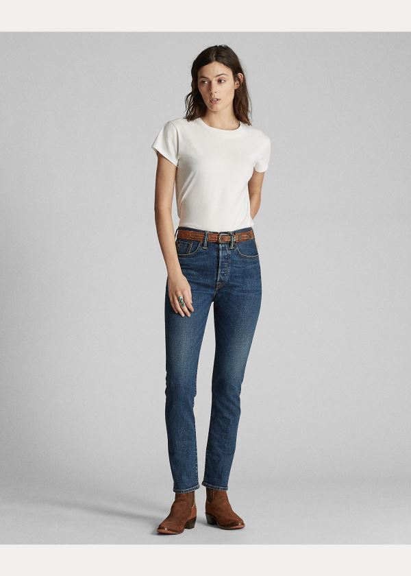 Ralph Lauren Bavlněné Jersey Crewneck T-Shirt Bílé | LIKtSeHs
