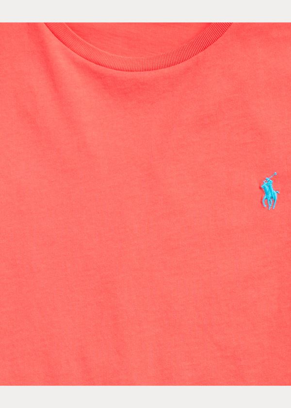 Ralph Lauren Bavlněné Jersey Crewneck T-Shirt Červené | OQuhw2kN