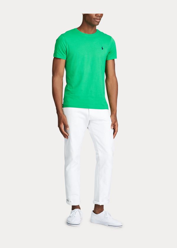 Ralph Lauren Bavlněné Jersey Crewneck T-Shirt Zelene | lcHk1aRi