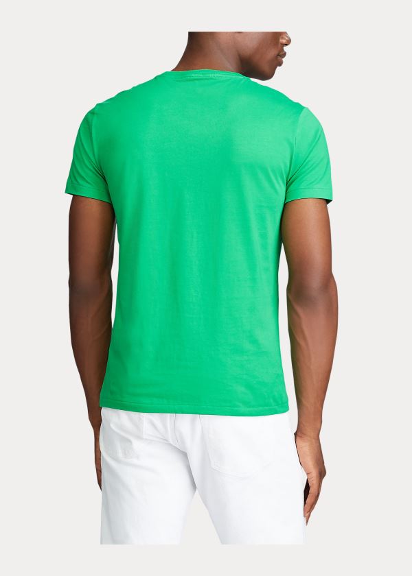 Ralph Lauren Bavlněné Jersey Crewneck T-Shirt Zelene | lcHk1aRi