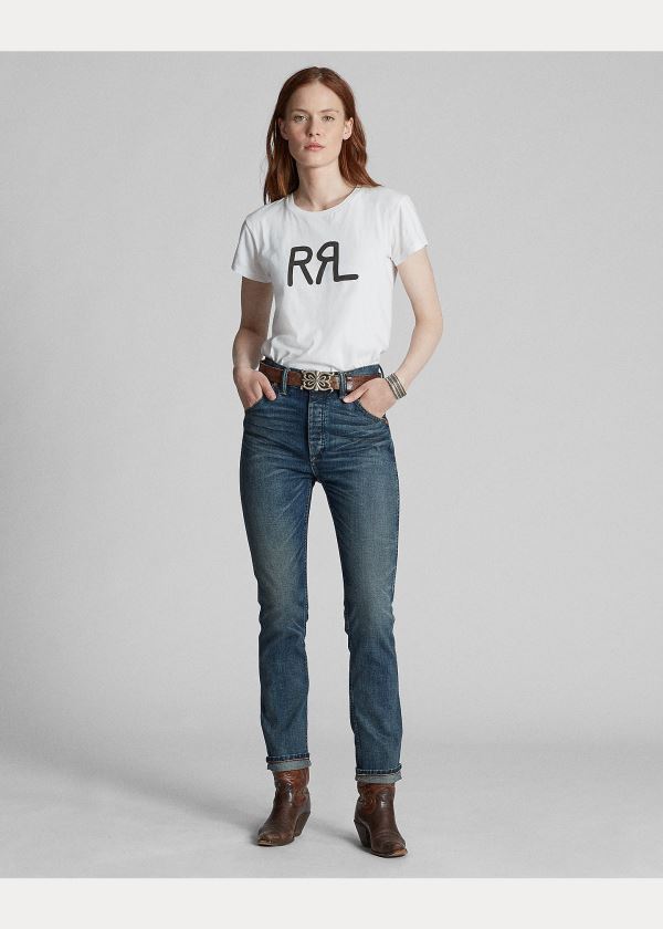 Ralph Lauren Bavlněné Jersey Graphic T-Shirt Bílé | JxyxbS3o