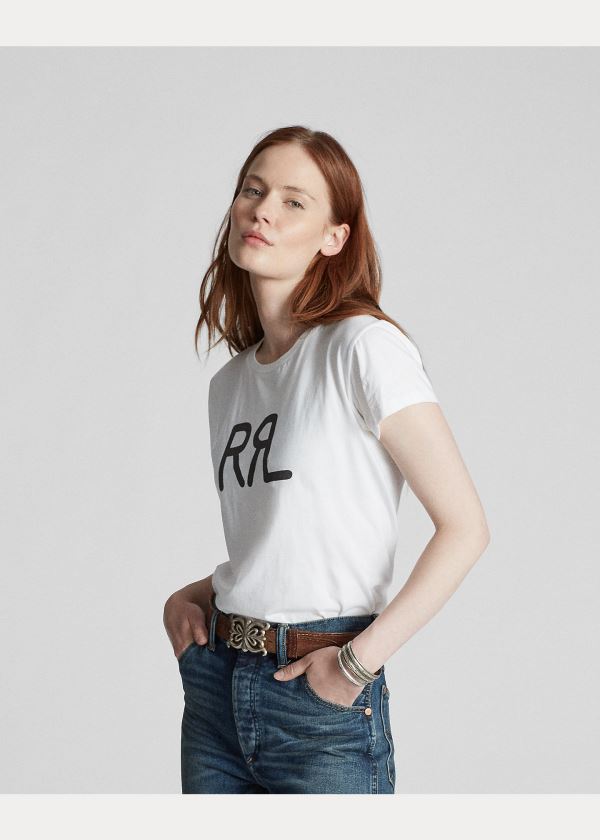 Ralph Lauren Bavlněné Jersey Graphic T-Shirt Bílé | JxyxbS3o