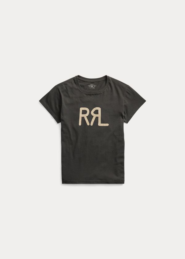 Ralph Lauren Bavlněné Jersey Graphic T-Shirt Černé | lvjhBvGd