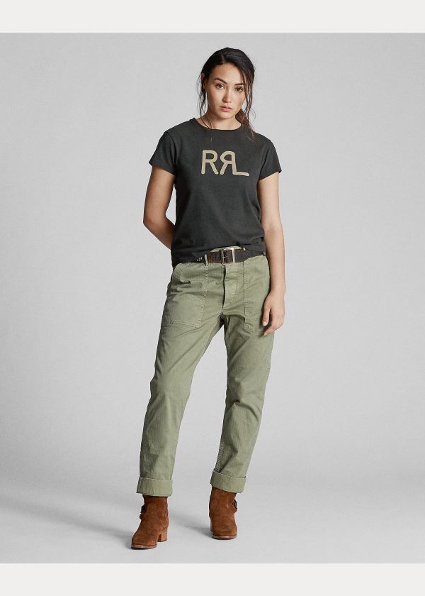 Ralph Lauren Bavlněné Jersey Graphic T-Shirt Černé | lvjhBvGd
