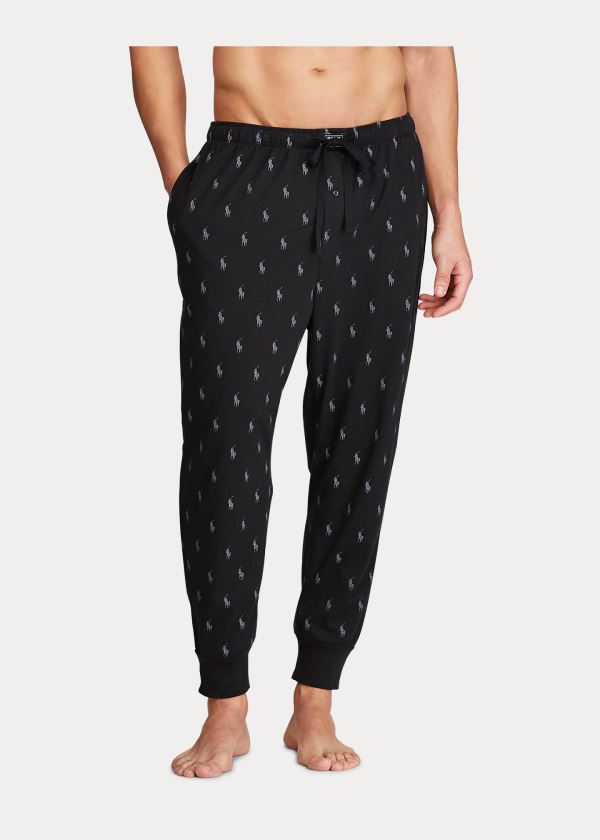 Ralph Lauren Bavlněné Jersey Jogger Černé Šedé | IwuOTtHE
