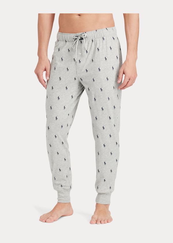 Ralph Lauren Bavlněné Jersey Jogger Šedé Tmavě Blankyt | buqQex0c