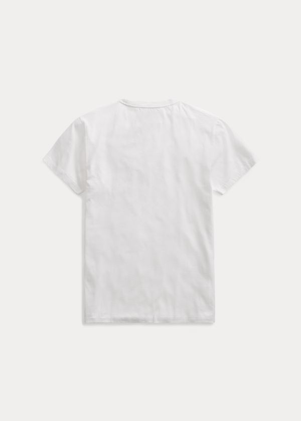 Ralph Lauren Bavlněné Jersey Pocket T-Shirt Bílé | QZMJ3pGY