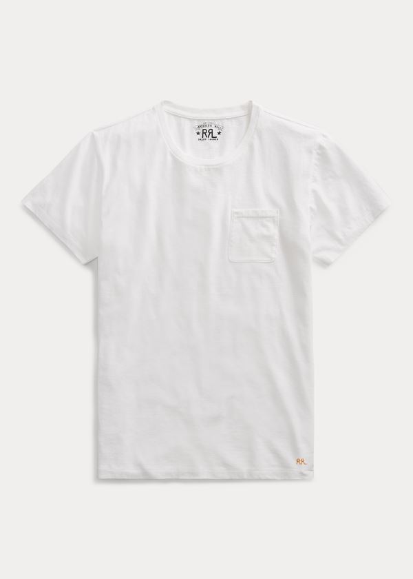 Ralph Lauren Bavlněné Jersey Pocket T-Shirt Bílé | QZMJ3pGY