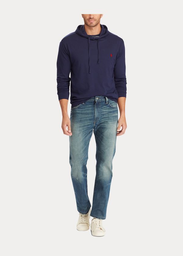 Ralph Lauren Bavlněné Jersey S Kapucí T-Shirt Tmavě Blankyt | 0UmJhVxi