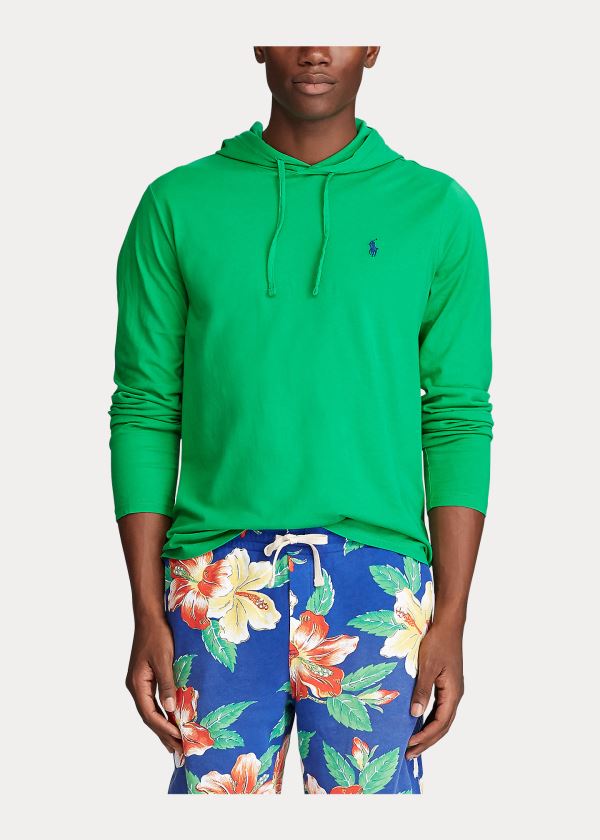 Ralph Lauren Bavlněné Jersey S Kapucí T-Shirt Zelene | 7f6loRgu