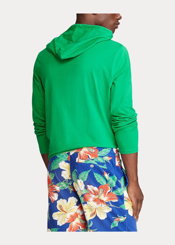 Ralph Lauren Bavlněné Jersey S Kapucí T-Shirt Zelene | 7f6loRgu