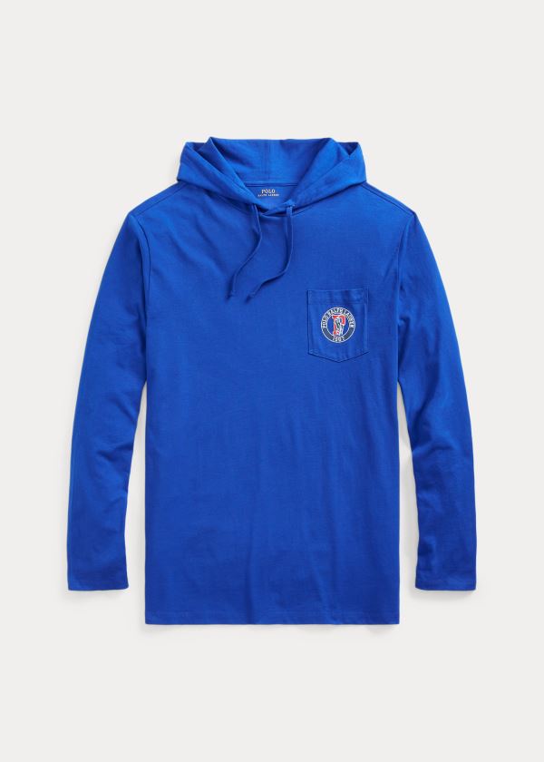Ralph Lauren Bavlněné Jersey S Kapucí T-Shirt Královská Modrá Blankyt | AnzcktgA