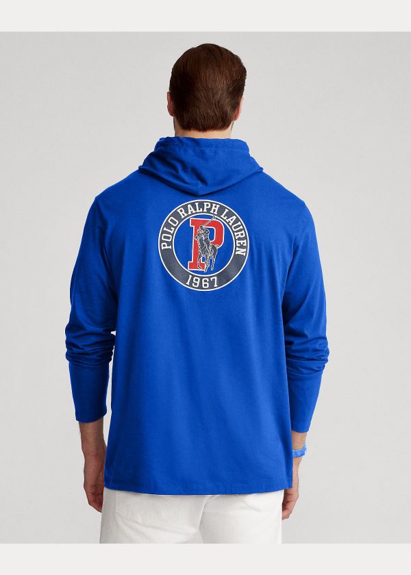 Ralph Lauren Bavlněné Jersey S Kapucí T-Shirt Královská Modrá Blankyt | AnzcktgA
