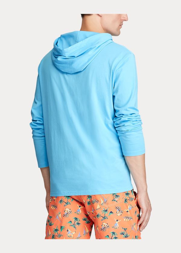 Ralph Lauren Bavlněné Jersey S Kapucí T-Shirt Blankyt | GtA11dTB