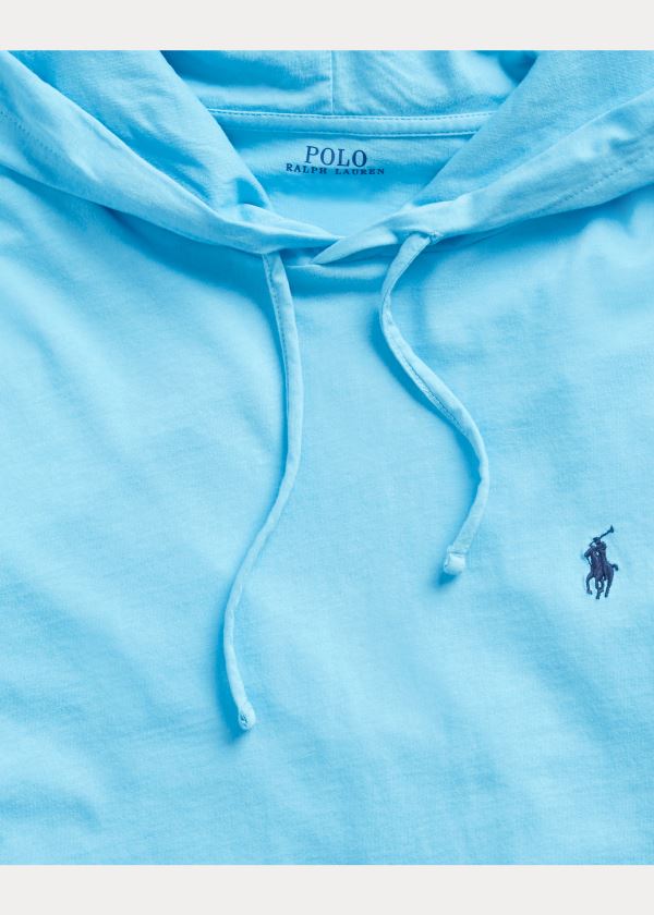 Ralph Lauren Bavlněné Jersey S Kapucí T-Shirt Blankyt | GtA11dTB