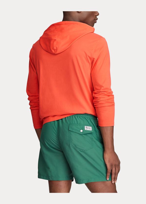 Ralph Lauren Bavlněné Jersey S Kapucí T-Shirt Červené | NQ2jRHty