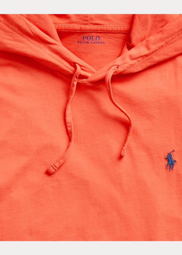 Ralph Lauren Bavlněné Jersey S Kapucí T-Shirt Červené | NQ2jRHty