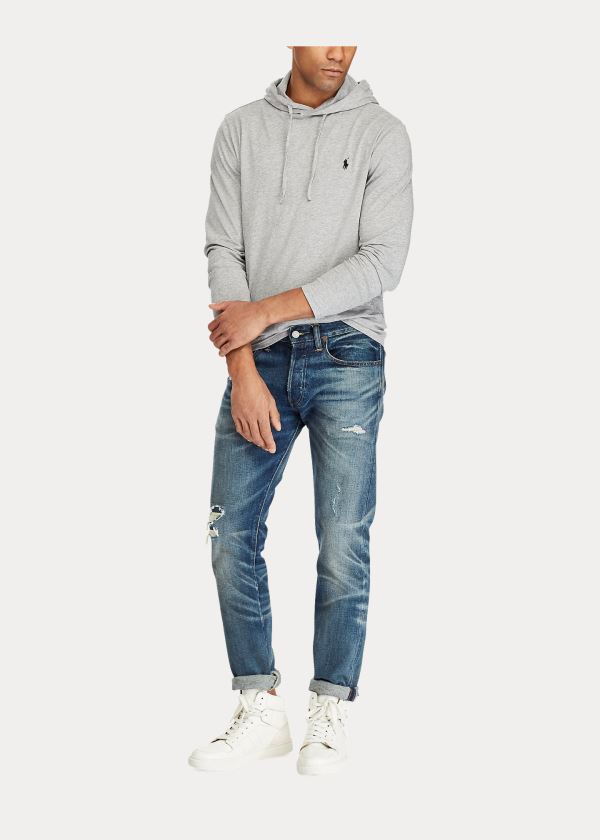 Ralph Lauren Bavlněné Jersey S Kapucí T-Shirt Šedé | WEGYJOaa