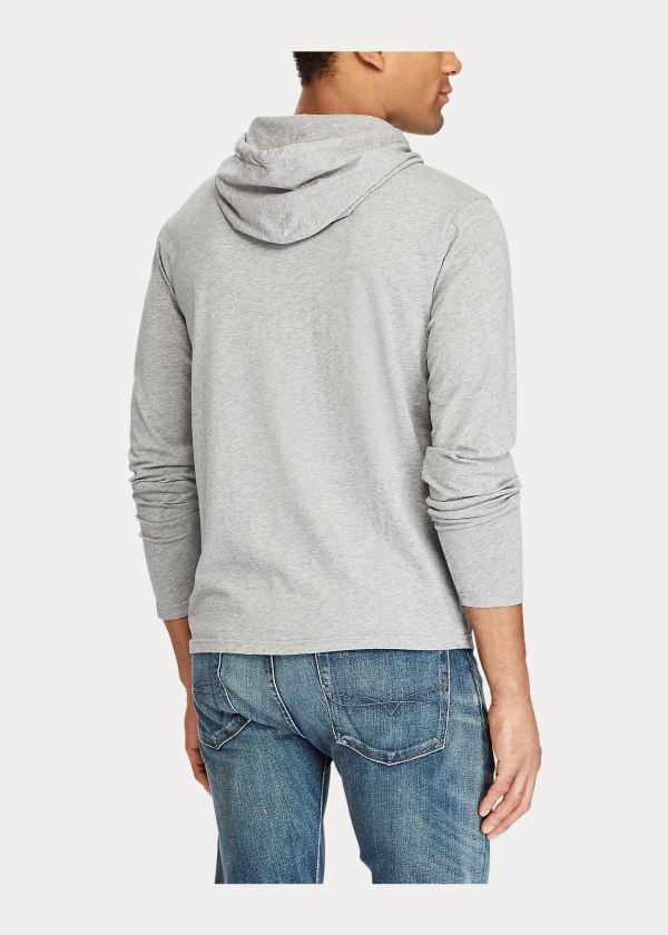 Ralph Lauren Bavlněné Jersey S Kapucí T-Shirt Šedé | WEGYJOaa