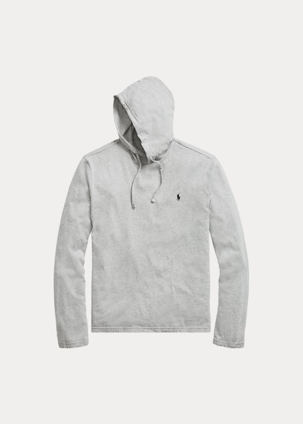 Ralph Lauren Bavlněné Jersey S Kapucí T-Shirt Šedé | WEGYJOaa