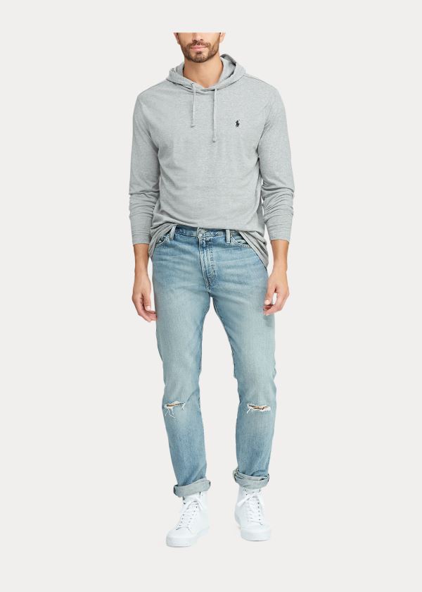 Ralph Lauren Bavlněné Jersey S Kapucí T-Shirt Šedé | XWFJZTcG