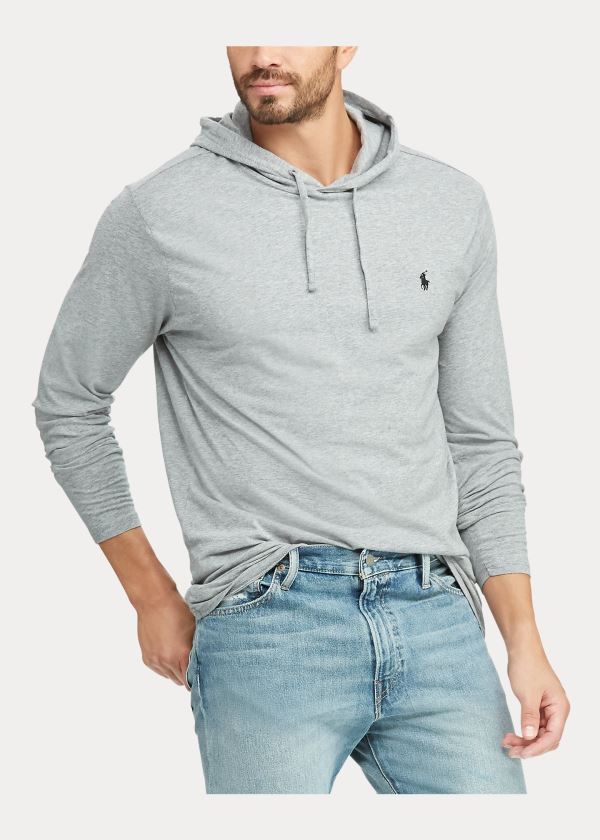 Ralph Lauren Bavlněné Jersey S Kapucí T-Shirt Šedé | XWFJZTcG