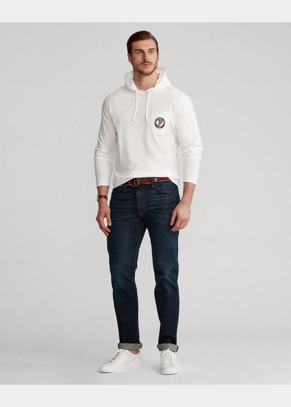 Ralph Lauren Bavlněné Jersey S Kapucí T-Shirt Bílé | bBUdtBRM