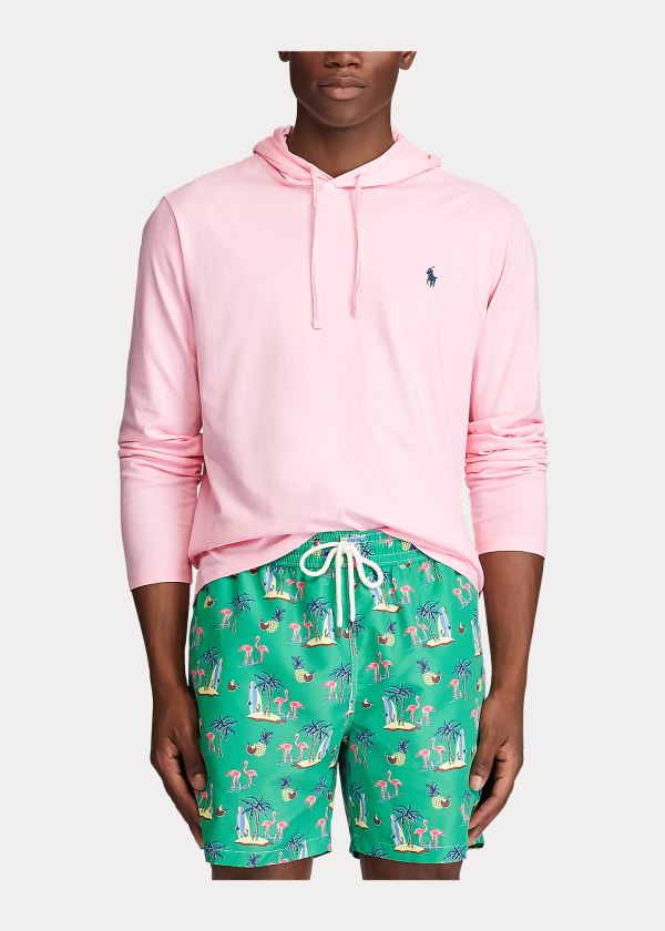 Ralph Lauren Bavlněné Jersey S Kapucí T-Shirt Růžové | bFiILgZg