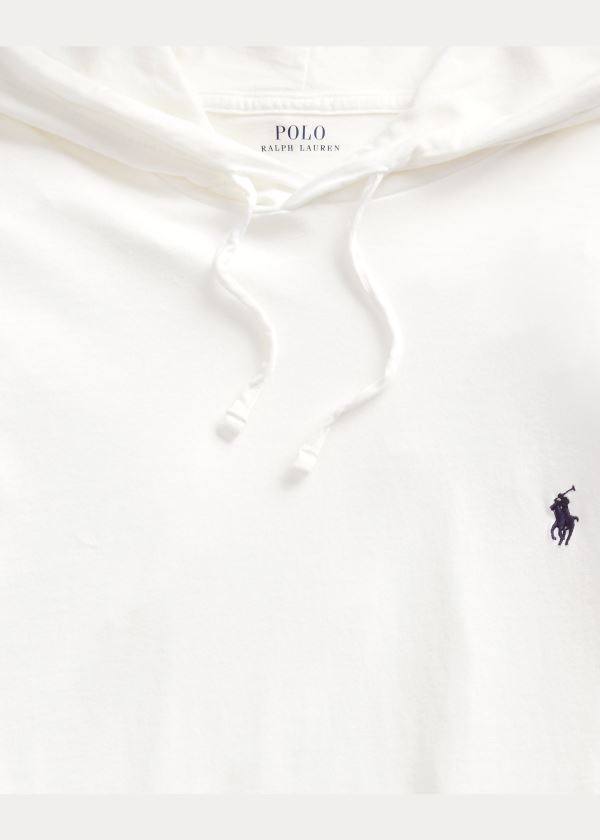 Ralph Lauren Bavlněné Jersey S Kapucí T-Shirt Bílé Tmavě Blankyt | lkUFwXGM