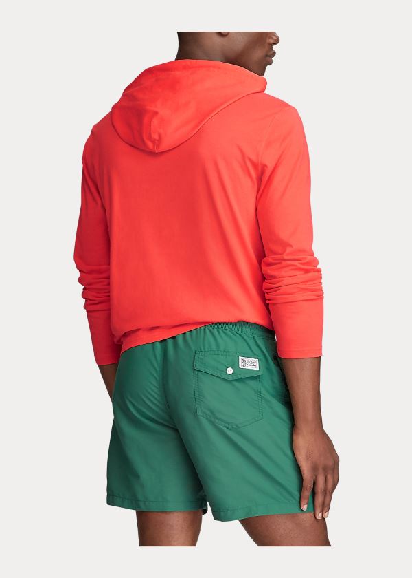 Ralph Lauren Bavlněné Jersey S Kapucí T-Shirt Červené | tWPTl76C