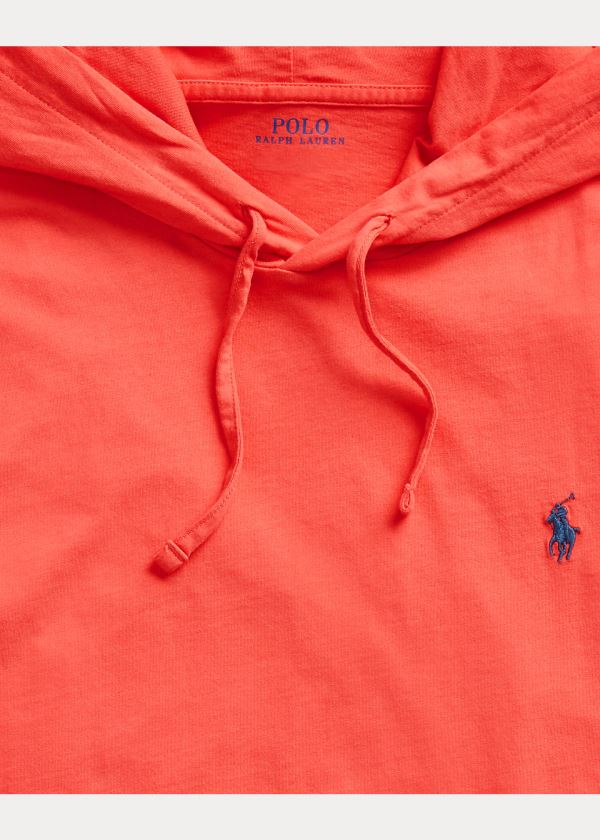 Ralph Lauren Bavlněné Jersey S Kapucí T-Shirt Červené | tWPTl76C
