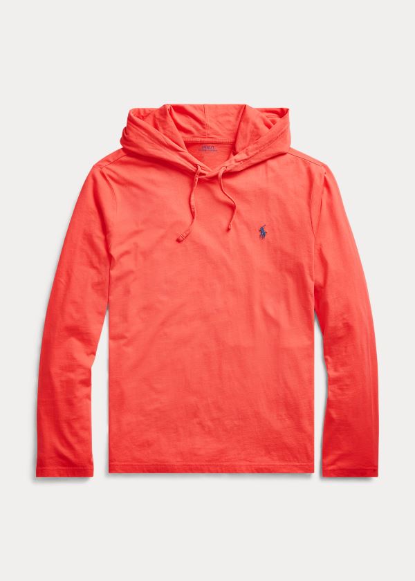 Ralph Lauren Bavlněné Jersey S Kapucí T-Shirt Červené | tWPTl76C