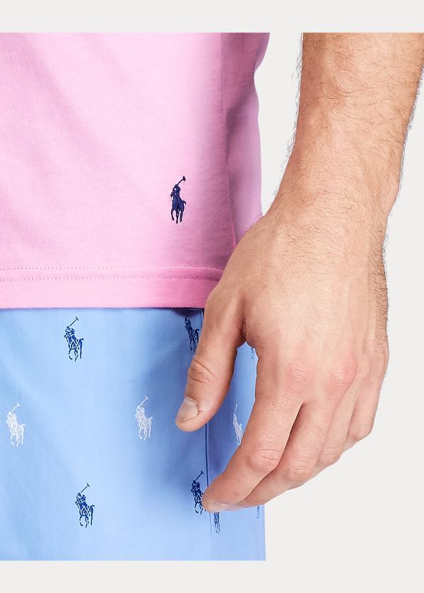 Ralph Lauren Bavlněné Jersey Sleep Shirt Růžové Blankyt | 7LGKwtFF