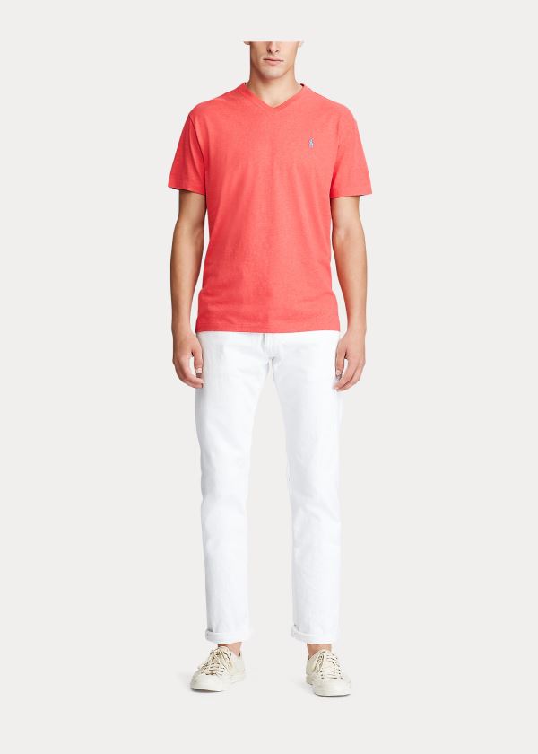 Ralph Lauren Bavlněné Jersey V-Neck T-Shirt Koralove | LfxdR1JY
