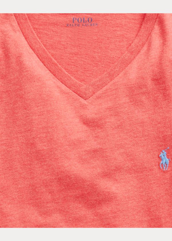 Ralph Lauren Bavlněné Jersey V-Neck T-Shirt Koralove | LfxdR1JY