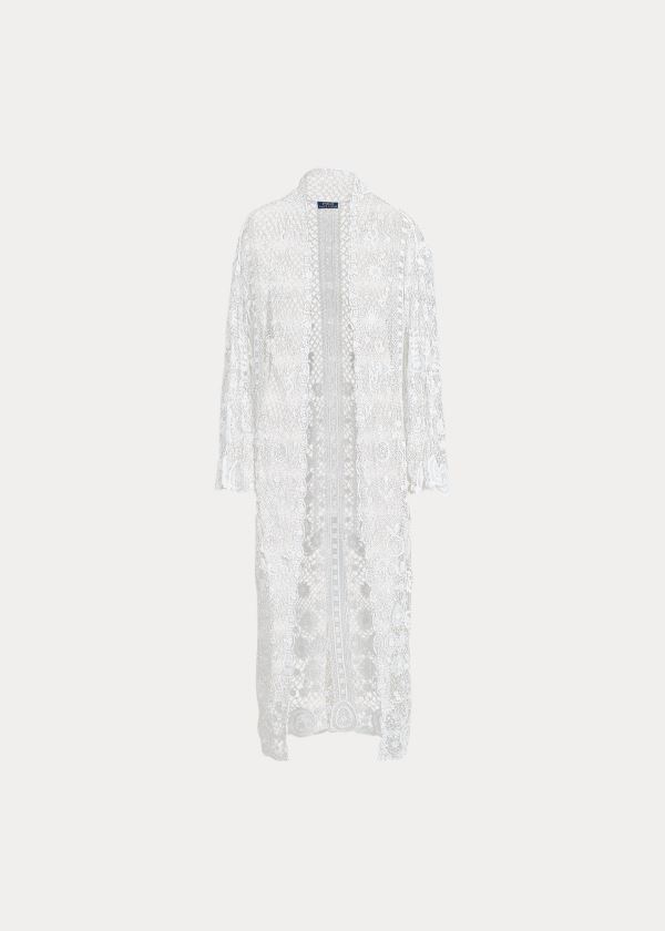 Ralph Lauren Bavlněné Krajkové Duster Bílé | h7whbRN7