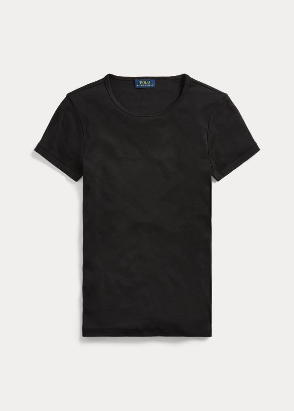 Ralph Lauren Bavlněné Krátké-Sleeve Shirt Černé | pG1OdITY