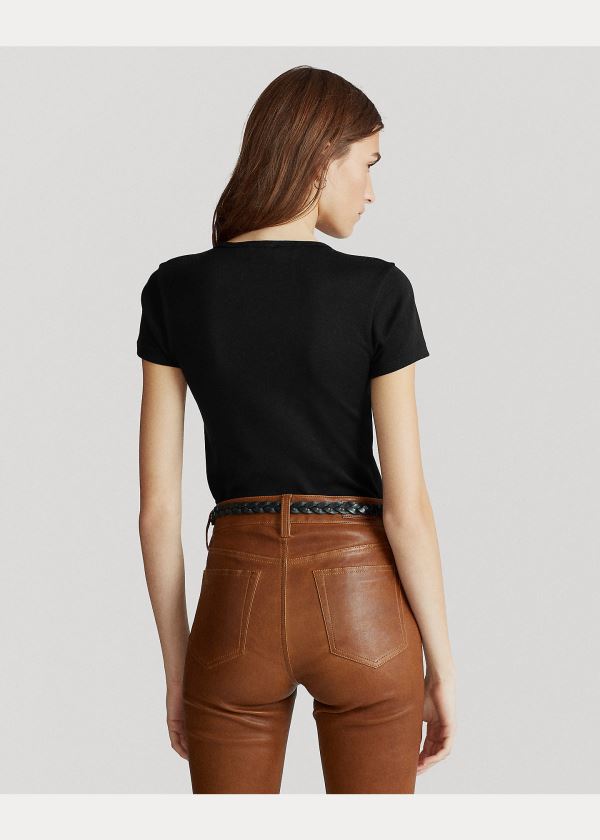 Ralph Lauren Bavlněné Krátké-Sleeve Shirt Černé | pG1OdITY