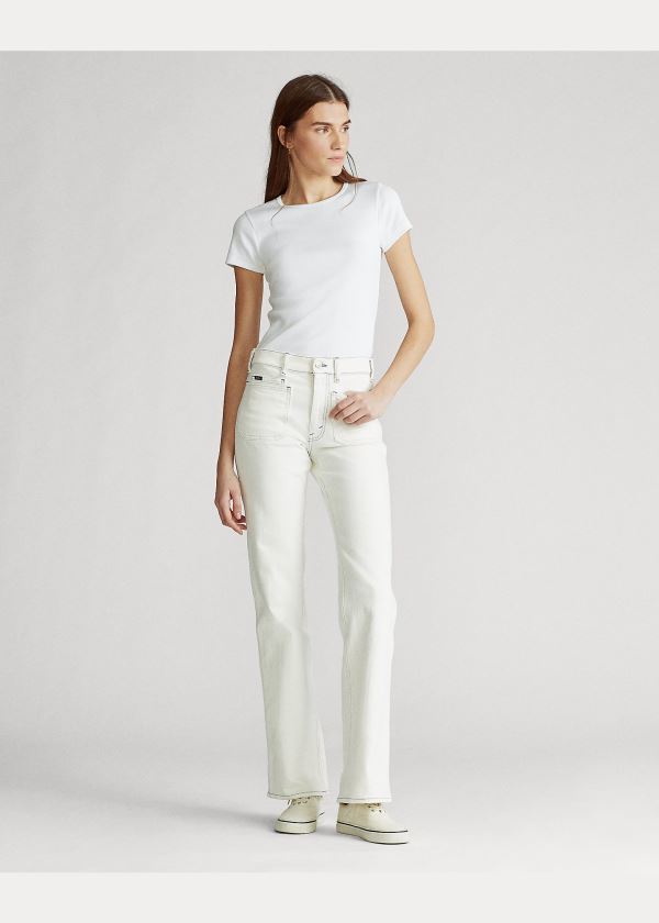 Ralph Lauren Bavlněné Krátké-Sleeve Shirt Bílé | wVtdOtoX