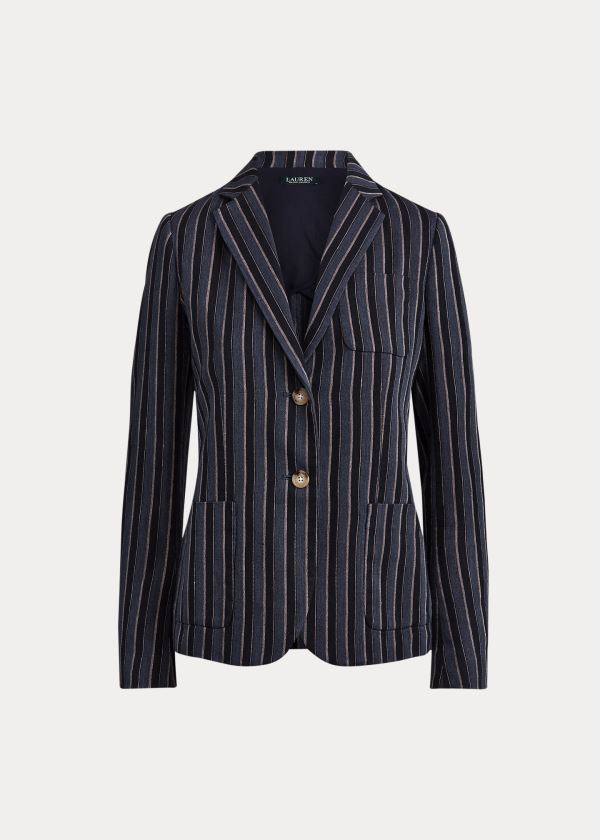 Ralph Lauren Bavlněné-Linen-Blend Blazer Blankyt Viacfarebný | rcPTTWVz