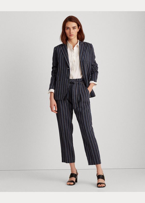 Ralph Lauren Bavlněné-Linen-Blend Blazer Blankyt Viacfarebný | rcPTTWVz