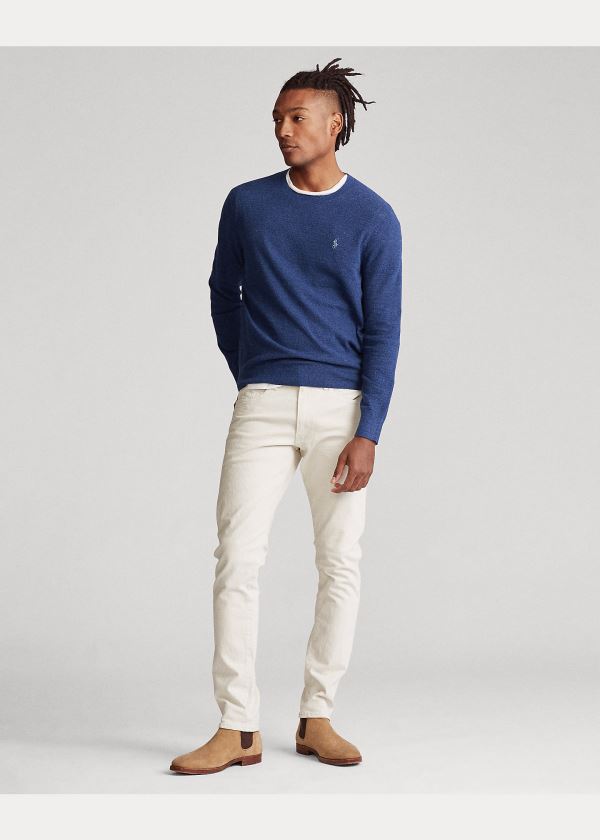 Ralph Lauren Bavlněné-Linen Crewneck Svetrové Indigo | AaYn48RX