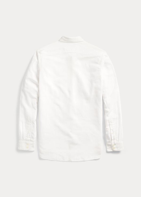 Ralph Lauren Bavlněné-Linen Dobby Workshirt Bílé | IHHZ576Y