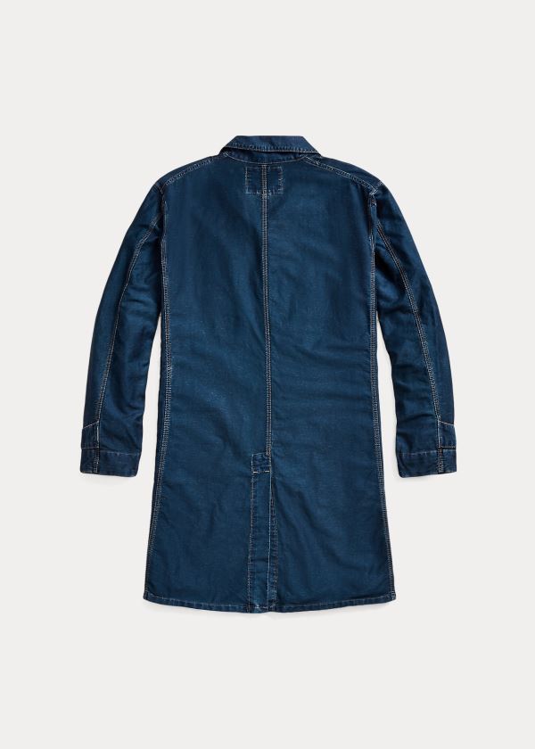 Ralph Lauren Bavlněné-Linen Engineer Coat Indigo | zHaYC0ny