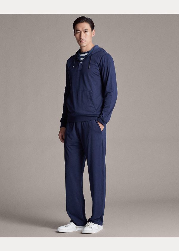 Ralph Lauren Bavlněné Lisle Hoodie Tmavě Blankyt | KC2CUYSd