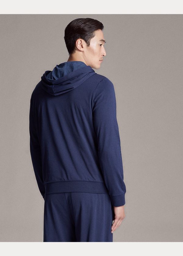 Ralph Lauren Bavlněné Lisle Hoodie Tmavě Blankyt | KC2CUYSd