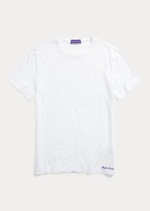 Ralph Lauren Bavlněné Lisle T-Shirt Bílé | Pfqs0utk