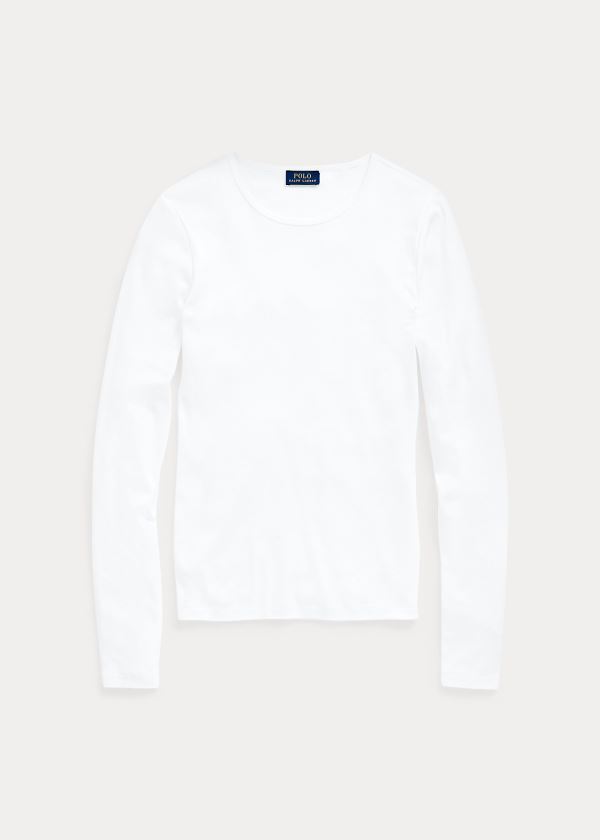 Ralph Lauren Bavlněné Long-Sleeve Shirt Bílé | 26Ej3UQb